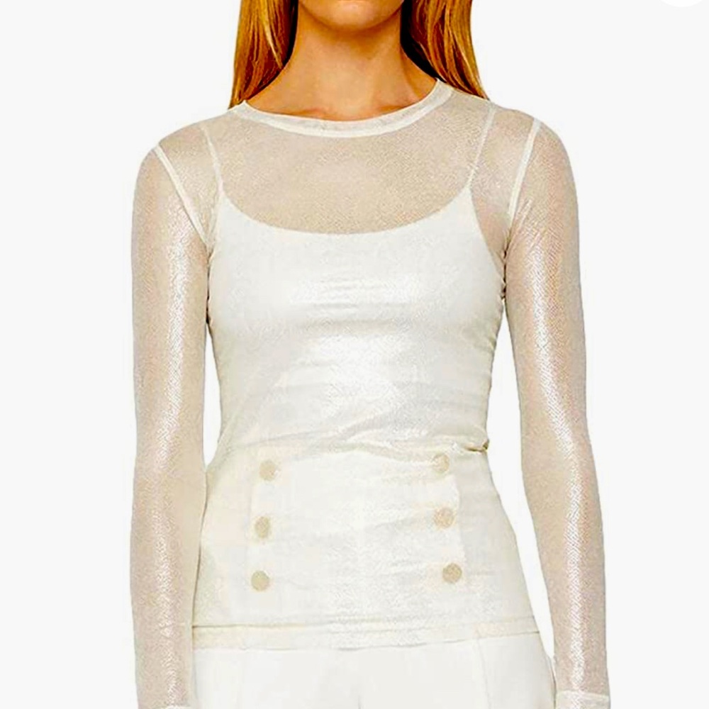 sheer white mesh too